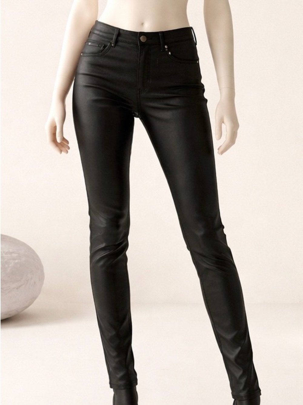 Ag Adriano Goldschmied Black Moto Legging Ankle Pants Size 29